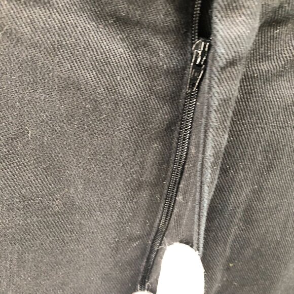 Zara Wide Leg Crop Capri Pants Womens 31 Black High Waisted Chino Cotton - Picture 5 of 11